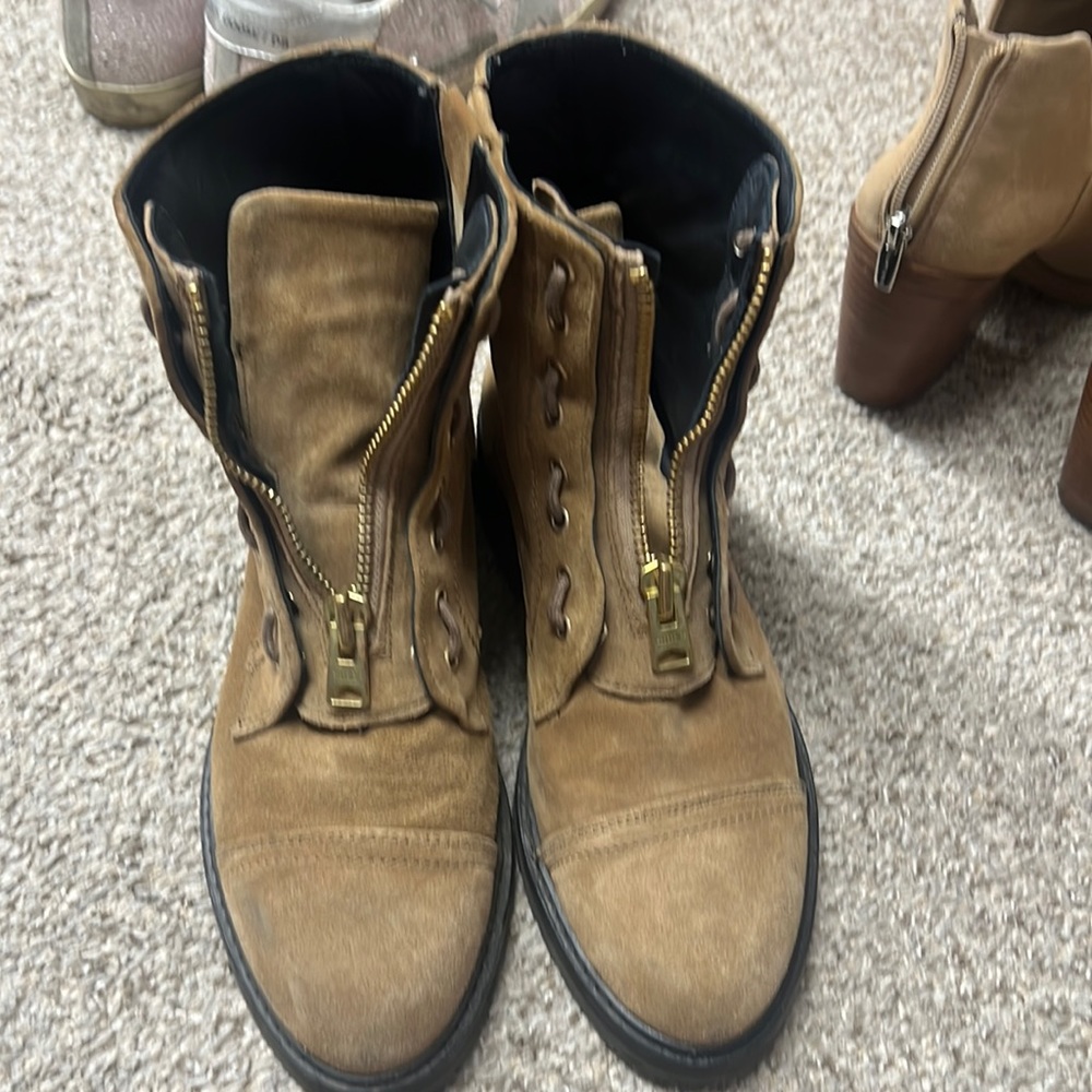 All Saints Suede Combat Boot